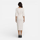 Women’s Midi Dress Beaded O-Neck Elegant Half Sleeve
