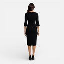 Women’s Midi Dress Beaded O-Neck Elegant Half Sleeve