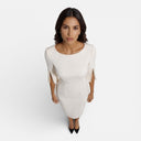 Women’s Midi Dress Beaded O-Neck Elegant Half Sleeve