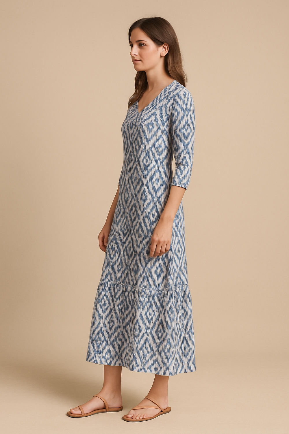 Lidia – V-Neck Summer Dress with Flowing Fit