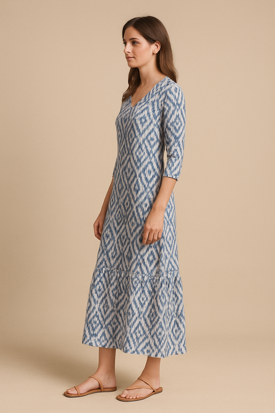Lidia – V-Neck Summer Dress with Flowing Fit