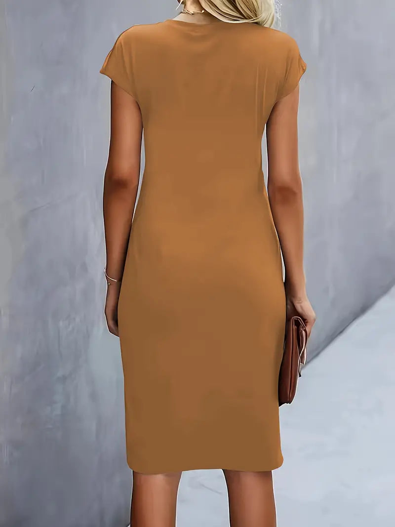 Reilly – Women’s Midi Dress with Front Tie Detail