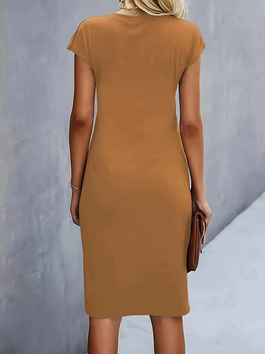Reilly – Women’s Midi Dress with Front Tie Detail