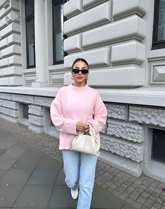 Yara - Women's Pink Crewneck Sweater