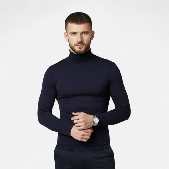Barclay & Bloom | Men’s Turtleneck Top – Slim Fit Stretch Long Sleeve
