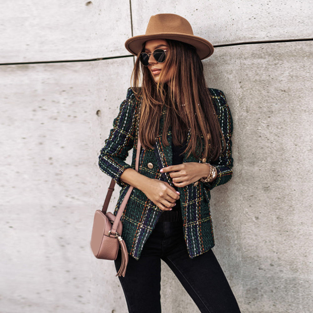 Margaux | Women’s Tweed Blazer with Button Detail