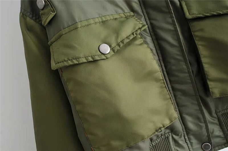 Isolde | Women's Cropped Utility Bomber Jacket