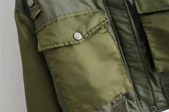 Isolde | Women's Cropped Utility Bomber Jacket