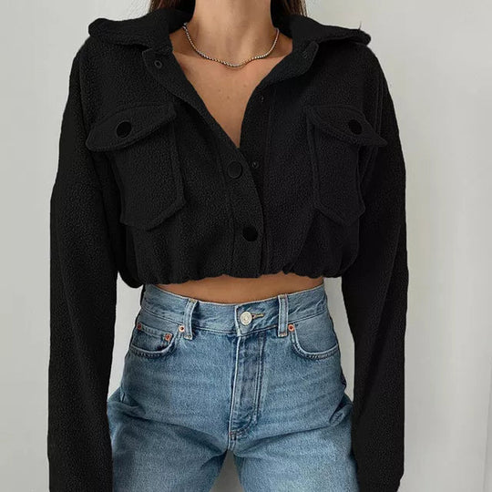 Mira | Women's Cropped Fleece Bomber Jacket