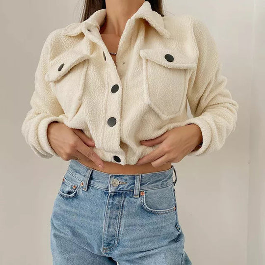 Mira | Women's Cropped Fleece Bomber Jacket