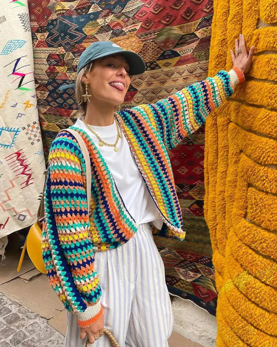 Sima | Women's Crochet Knit Cardigan