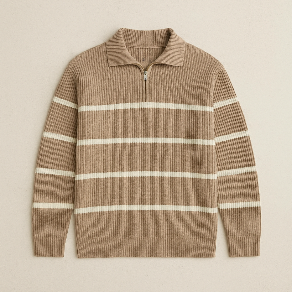 Corbin | Men's Half-Zip Striped Knit Sweater