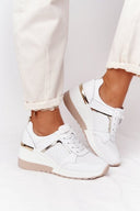Amaya | Women's Lace-Up Sneakers with Metallic Detail