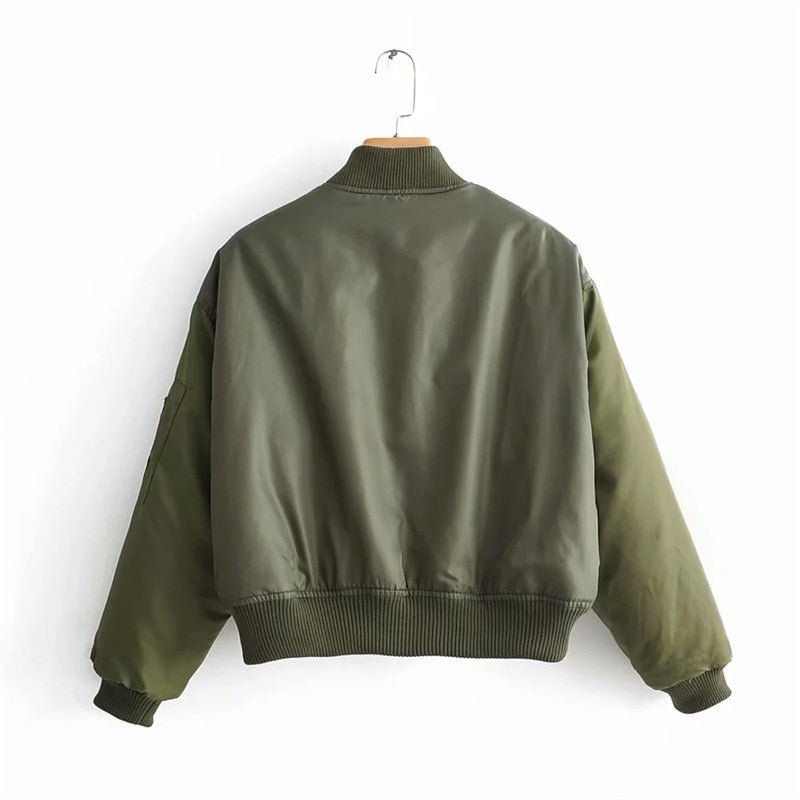 Isolde | Women's Cropped Utility Bomber Jacket