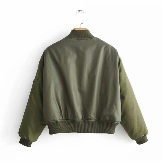 Isolde | Women's Cropped Utility Bomber Jacket
