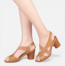 Barclay & Bloom | Women’s Supportive Leather Sandals – Mid Heel Comfort Fit