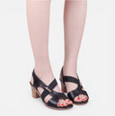 Barclay & Bloom | Women’s Supportive Leather Sandals – Mid Heel Comfort Fit
