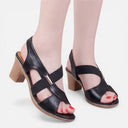 Barclay & Bloom | Women’s Supportive Leather Sandals – Mid Heel Comfort Fit