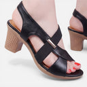 Barclay & Bloom | Women’s Supportive Leather Sandals – Mid Heel Comfort Fit