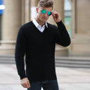 Elliot Herren Wollpullover – V-Ausschnitt Langarm