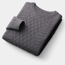 Barclay & Bloom | Men’s Cable Knit Sweater – Classic Crew Neck Pullover