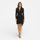 Damen Paillettenblazer Kleid Eleganter Wickel Mini