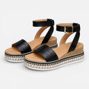 Damen Sandalen mit Plateau, Riemen und bequemer Sohle
