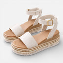 Damen Sandalen mit Plateau, Riemen und bequemer Sohle