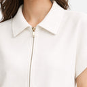 Women’s Two Piece Outfit Set Wide Leg Pants Zip Top Summer