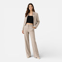 Dames Zomer Visgraat Kleding Set Korte Jas Broek