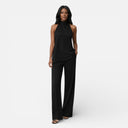 Women’s Backless Halter Outfit Set Wide Leg Pants Lightweight