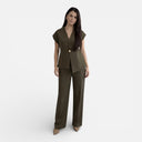 Women’s 2 Piece Pants Suit Sleeveless Top Smart Casual Tailored