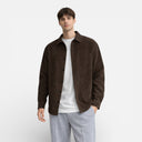 Heren ribfluwelen overhemd met knopen Zacht lente casual pasvorm