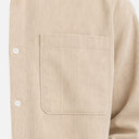 Heren ribfluwelen overhemd met knopen Zacht lente casual pasvorm