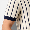 Men’s Striped Knit Polo Shirt Breathable Summer Classic Fit