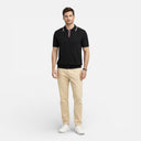 Men’s Ribbed Polo Shirt Lightweight Cotton Summer Classic Fit