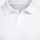 Heren Jacquard Gebreid Poloshirt Ademend Slank Model Casual