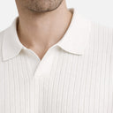 Men’s Ribbed Polo Shirt Premium Viscose Blend Slim Fit