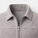 Herren Leichte Wildlederjacke mit Reverskragen Schlanke Passform