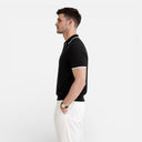 Men’s Slim Fit Polo Shirt Contrast Collar Lightweight Knit