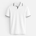 Men’s Slim Fit Polo Shirt Contrast Collar Lightweight Knit