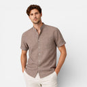 Men’s Linen Cotton Blend Shirt Short Sleeve Lightweight Summer