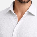 Men’s Summer Outfit Shirt and Shorts Set Lightweight Textured