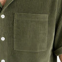 Men’s Corduroy Summer Set Shirt and Shorts Matching Outfit