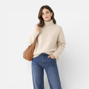 Aria Women’s Cashmere Sweater – Long Sleeve High Neck Pullover