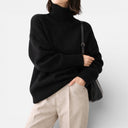 Aria Women’s Cashmere Sweater – Long Sleeve High Neck Pullover