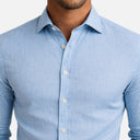 Men’s Button-Down Shirt Linen Blend Lightweight Slim Fit