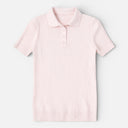 Women’s Ribbed Knit Polo Shirt Slim Fit Short Sleeve Summer Top