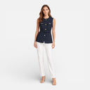 Women’s Tweed Waistcoat Belted Sleeveless Button Front Vest