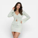 Dames Strand Gebreide Tweedelige Set Gehaakte Rok Outfit